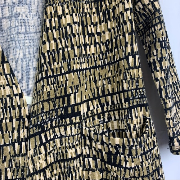 LuLaRoe Sarah Cardigan Open Front Long Duster Black Tan Beige Size Small NWT - Picture 3 of 9